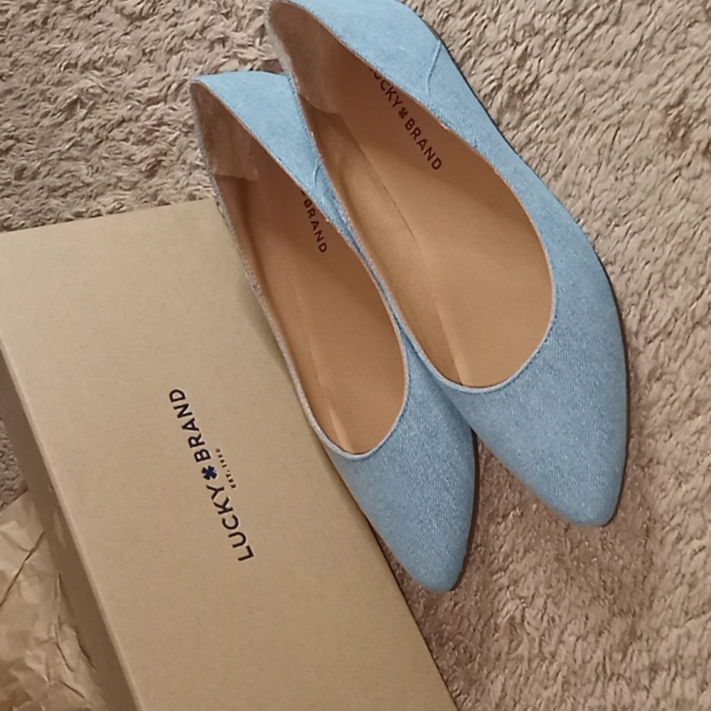 Lucky Brand Light Denim Flats - Picture 2 of 3
